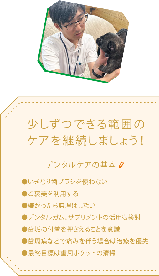 少しずつできる範囲のケアを継続しましょう！